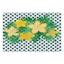 Exotic Flower Polka Dots Pet Mat