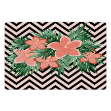 Floral Blossom on Chevron Pet Mat