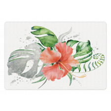 Grunge Watercolor Flower Pet Mat