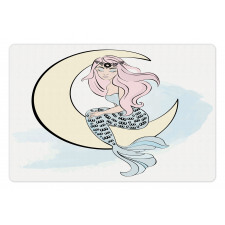 Mermaid Girl on Crescent Pet Mat