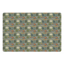 Night at Forest Trees Pet Mat