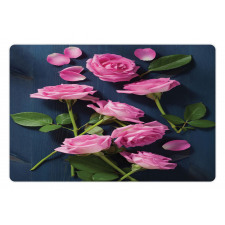 Roses Leaves on Branches Pet Mat