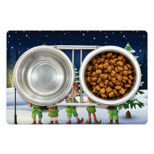 Snowing Forest and Children Pet Mat