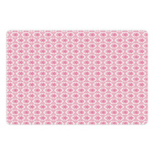 Pinkish Flowers in Hexagons Pet Mat