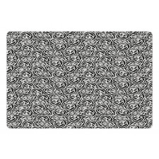 Romantic Bouquets Ink Pattern Pet Mat