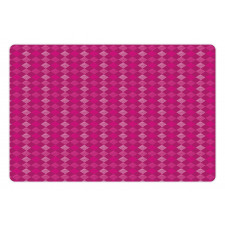 Pinkish Diagonal Squares Pet Mat