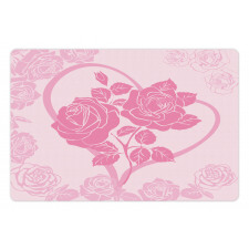 Roses in Heart Pet Mat