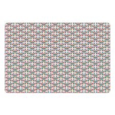 Striped Circles Art Graphic Pet Mat