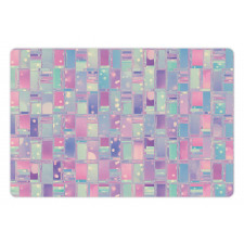 Pastel Tone Abstract Squares Pet Mat