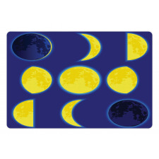 Lunar Phases Scheme at Night Pet Mat