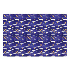 Moon Stars Dots and Clouds Art Pet Mat