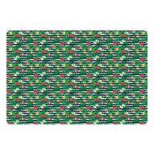 Jungle Bouquets Navy Stripes Pet Mat