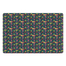 Flowers Umbrellas and Birds Pet Mat