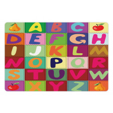 ABC and Fruits Squares Pet Mat