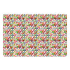 Energetic ABC Silhouettes Pet Mat