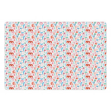 Colorful Whimsical Doodle Pet Mat