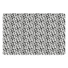 Monochrome Floral Details Pet Mat