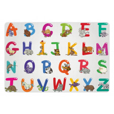 Education Cartoon Animals Pet Mat