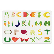 Vegetable Fruit Letters Pet Mat