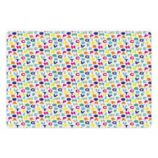 Simple Colorful Letters Pet Mat