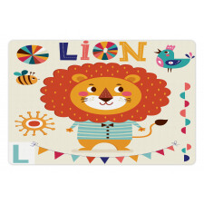 Cartoon Letters Lion for L Pet Mat