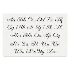 Monochrome Cursive ABC Pet Mat