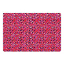 Floral Folk Art on Stripes Pet Mat