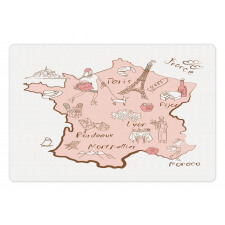 Typography Map Pet Mat