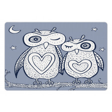Night Bird Couple Doodle Pet Mat