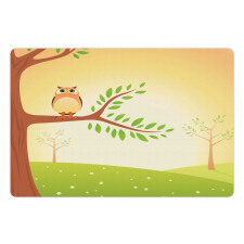 Wise Bird Cartoon Art Pet Mat