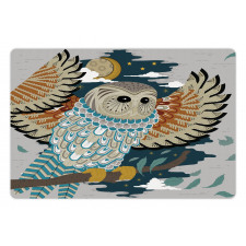 Bird Wings Moon Motifs Pet Mat