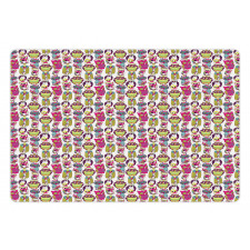 Colorful Floral Motifs Pet Mat