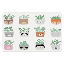 House Plant in Animal Pots Pet Mat