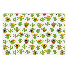 Cactus Characters Fun Pet Mat