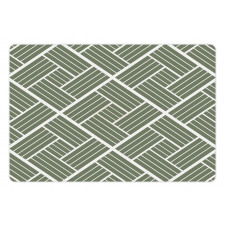 Striped Rectangular Squares Pet Mat