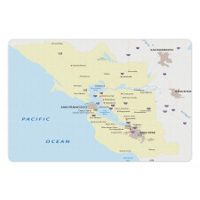 San Francisco Regions Map Art Pet Mat