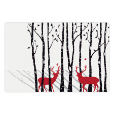 Deer Tree Forest Bird Pet Mat