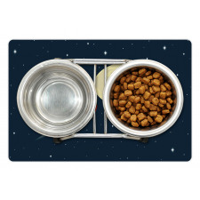 Flying Rocket and Moon Pet Mat