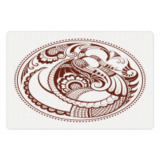 Folkloric Bird in Circle Pet Mat