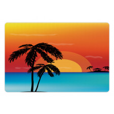 Sunset Trees and an Ocean Pet Mat