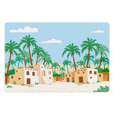 Village with Houses Trees Pet Mat