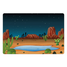 Cactus Plants Starry Sky View Pet Mat