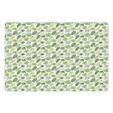 Hand Drawn Leaves Art Pet Mat