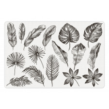 Monochrome Exotic Leaf Pet Mat