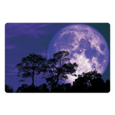 Trees on a Field at Night Pet Mat