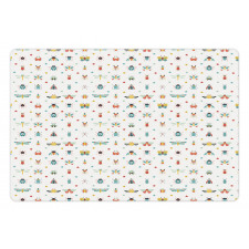 Colorful Various Bugs Stars Pet Mat