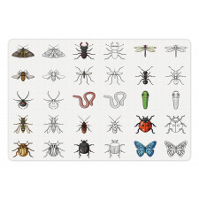 Colored Outline Creatures Pet Mat