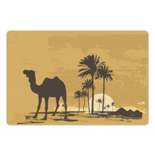 Camel and Palm Trees Sunset Pet Mat