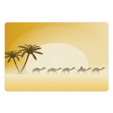 Camel Caravan and Palm Trees Pet Mat