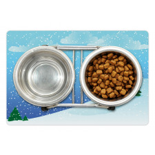 Snow Pouring onto Trees Pet Mat